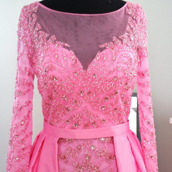 Custom Made Long Sleeve Beaded Overskirt - Picture 3 of 12